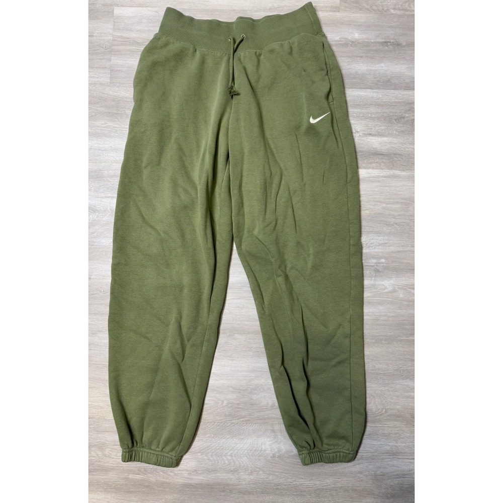 Nike Men's Small Olive Green Cotton Blend Jogger Sweatpants Swoosh